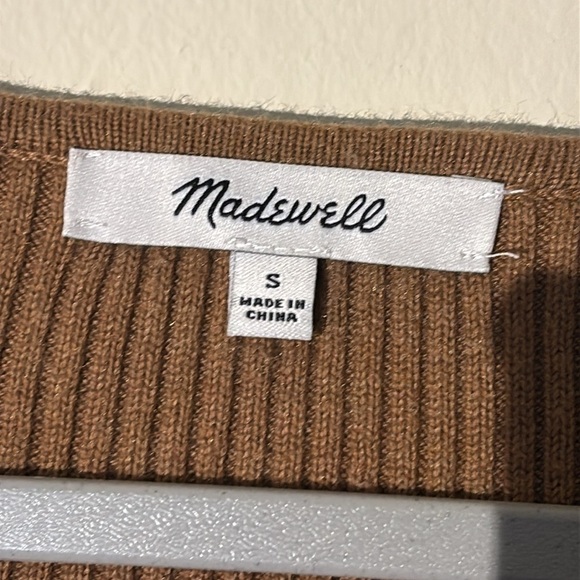 Madewell Brown Bodycon V-Neck Dress - Picture 3 of 9